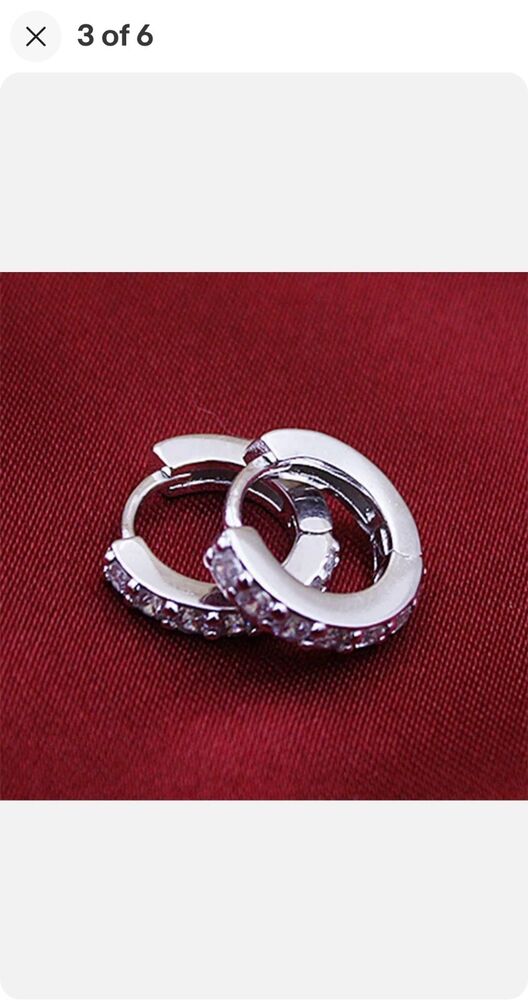 925 Sterling Silver CZ Small Earrings