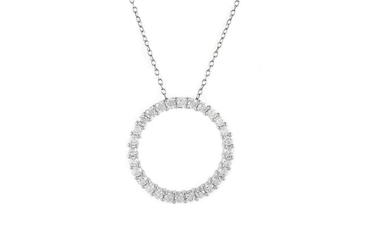 925 Sterling Silver Circle Pendant Necklace