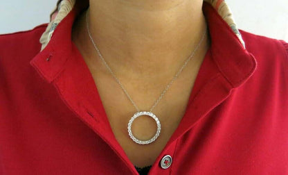 925 Sterling Silver Circle Pendant Necklace