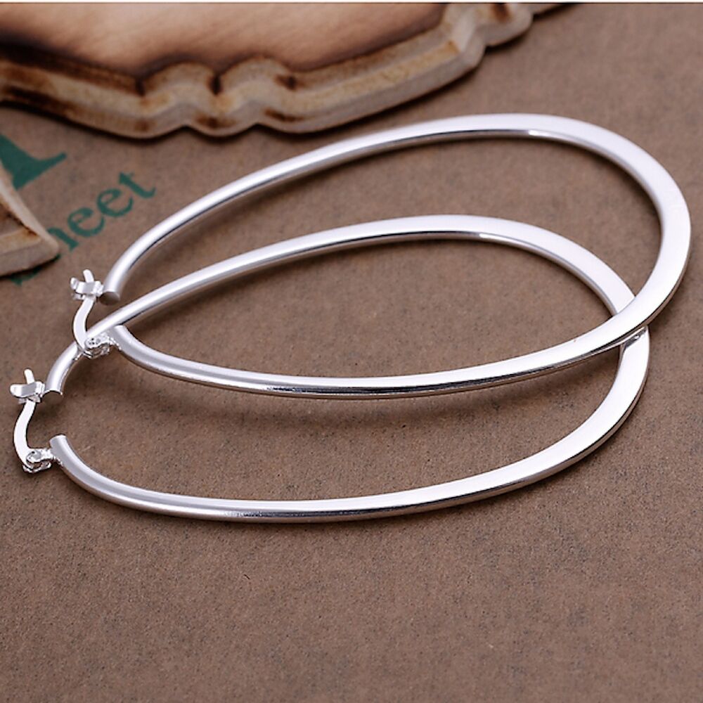 925 Sterling Silver Hoop Pierced Earrings