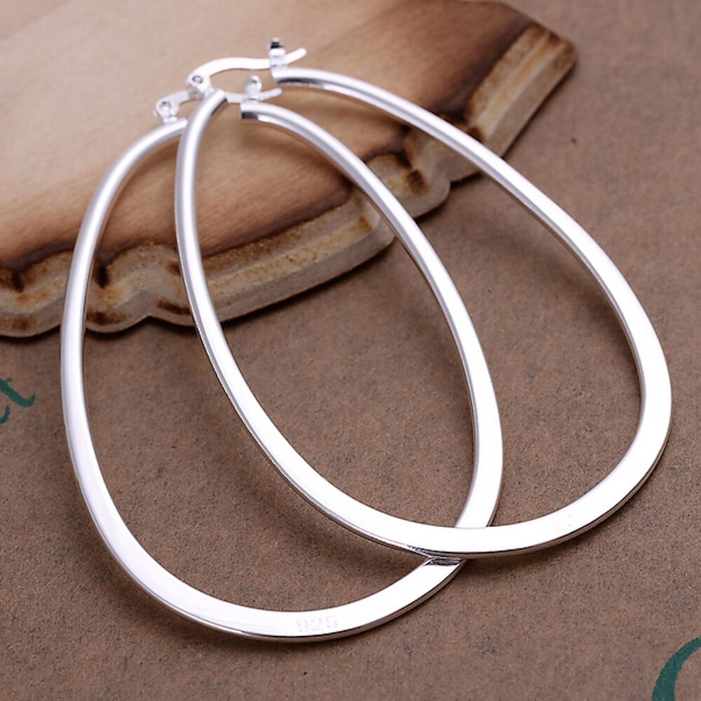 925 Sterling Silver Hoop Pierced Earrings