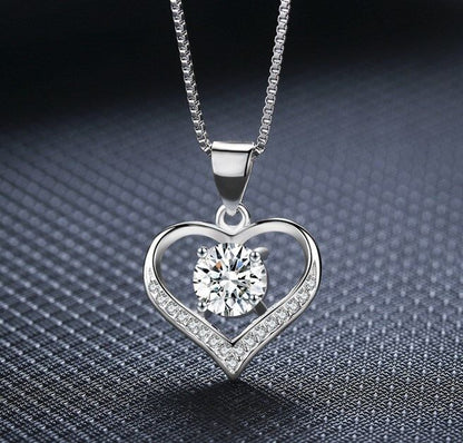 925 Sterling Silver Love Heart Pendant Necklace