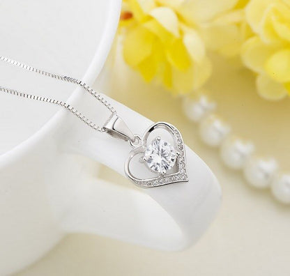 925 Sterling Silver Love Heart Pendant Necklace