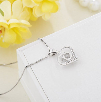 925 Sterling Silver Love Heart Pendant Necklace