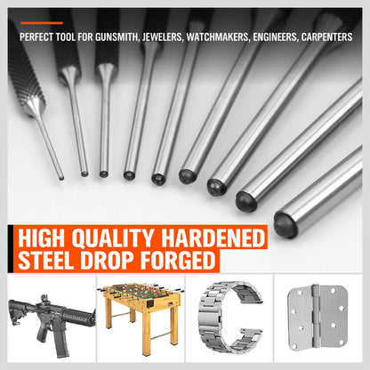 9pc Forged Steel Roll Pin Punch Set