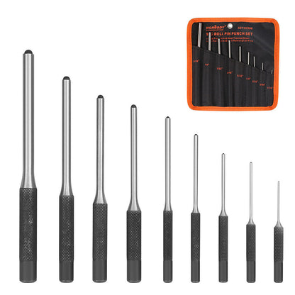 9pc Forged Steel Roll Pin Punch Set