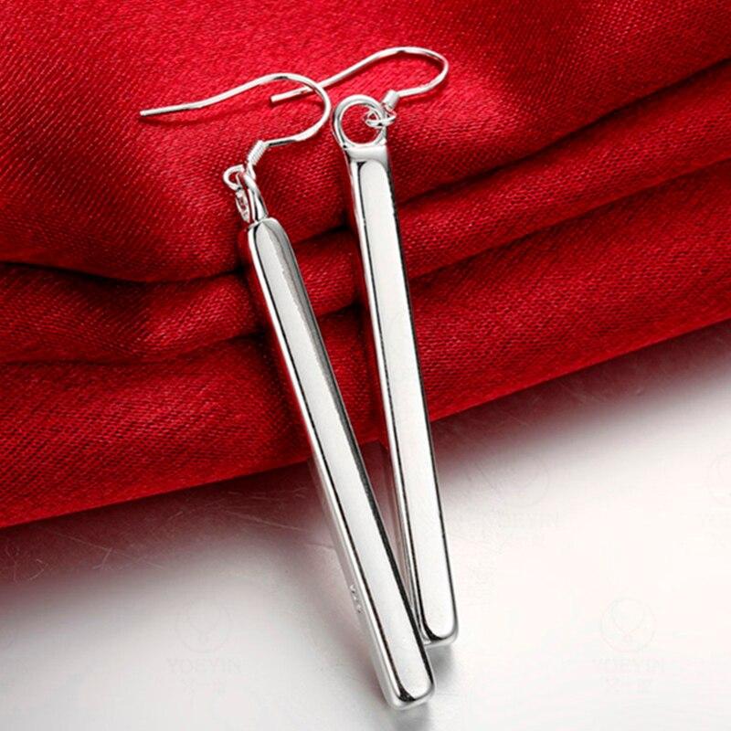 Silver Plated Cuboid Drop Earrings