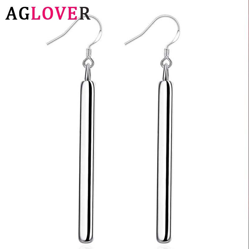 Silver Plated Cuboid Drop Earrings