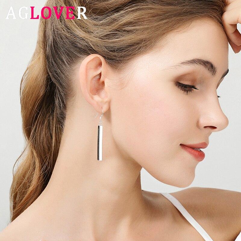 Silver Plated Cuboid Drop Earrings