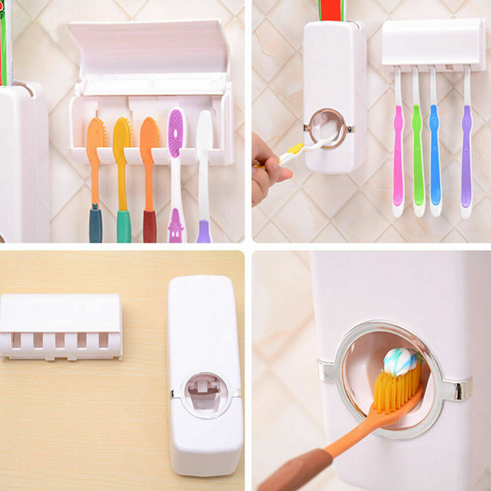 Automatic Toothpaste Dispenser +5 Toothbrush Holder