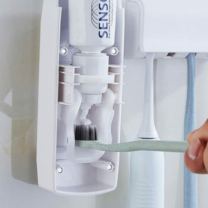 Automatic Toothpaste Dispenser +5 Toothbrush Holder