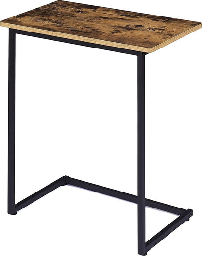 C Shaped Narrow End Table Snack Side Table