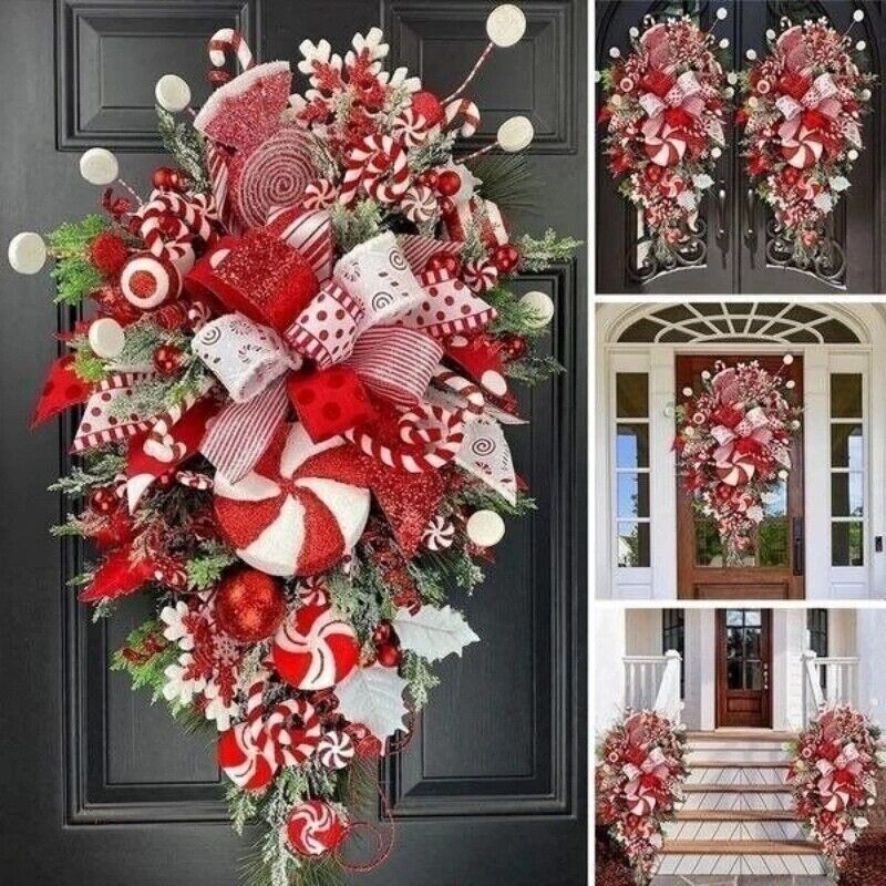 Candy Upside Garland Front Door