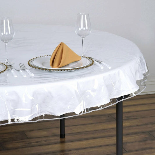 Clear Plastic Vinyl 70" TABLECLOTH Protector Table Cover