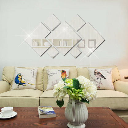 Creative 3D Mirror Wall Sticker Modern Wall Art