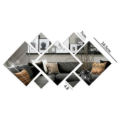 Creative 3D Mirror Wall Sticker Modern Wall Art