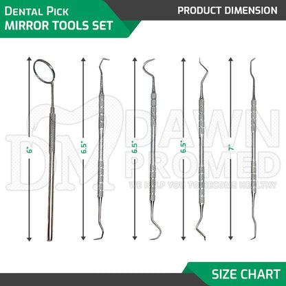 Dental Pick Mirror Tools Set