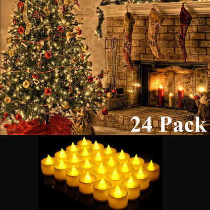 24pcs Christmas Flameless Candles LED