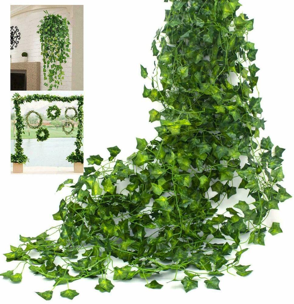 Artificial Hanging Plants Fake Flowers Leaves