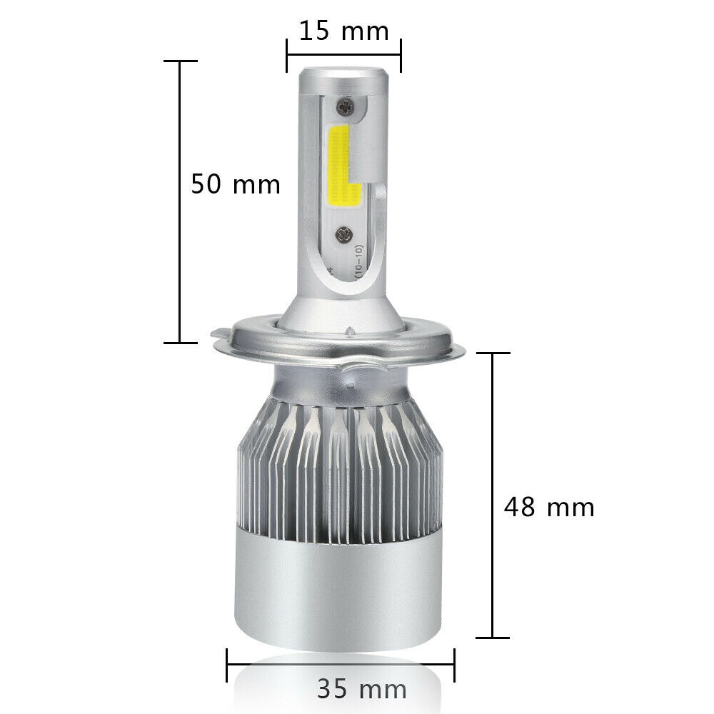 COB H4 LED Headlight Kit 6000K HB2 9003 100W 20000LM