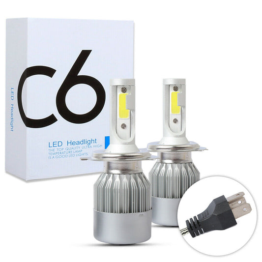 COB H4 LED Headlight Kit 6000K HB2 9003 100W 20000LM