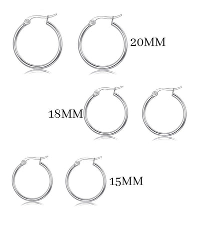 Elegant 925 Sterling Silver Hoop Earrings