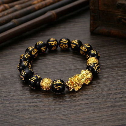 Feng Shui Black Obsidian Beads Bracelet