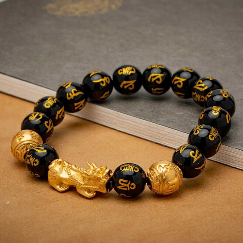 Feng Shui Black Obsidian Beads Bracelet