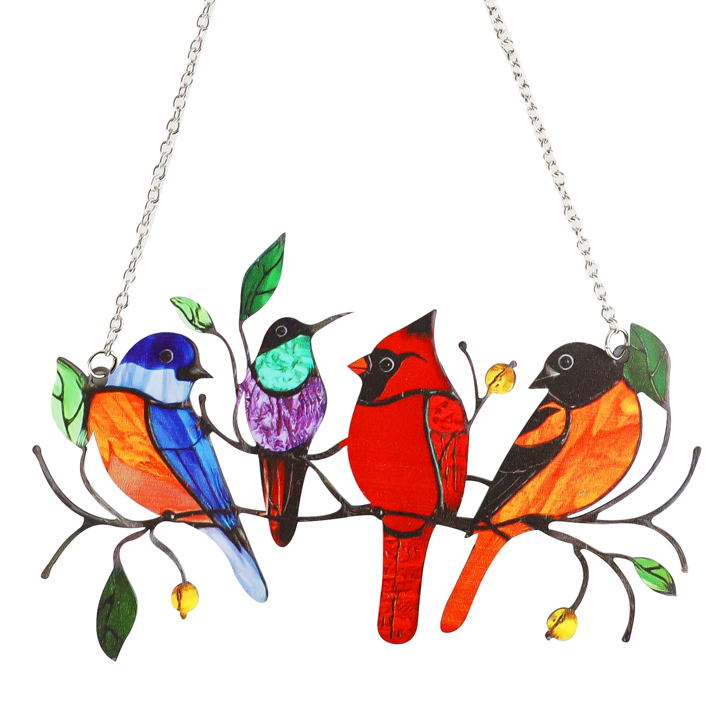 7 Bird Colorful Stained Home Decor