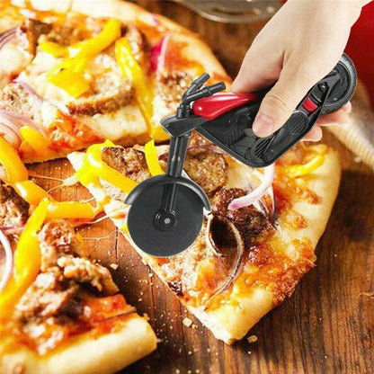 Heavy Duty Stainless Steel Motorcycle Shape Pizza Cutter