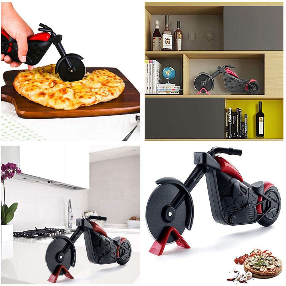 Heavy Duty Stainless Steel Motorcycle Shape Pizza Cutter