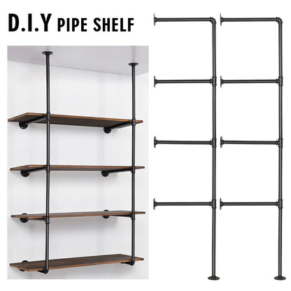 Industrial Retro Wall Mount Iron Pipe Shelf Hung Bracket DIY Storage Bookshelf