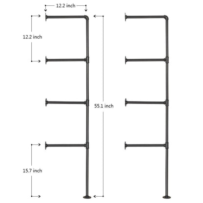 Industrial Retro Wall Mount Iron Pipe Shelf Hung Bracket DIY Storage Bookshelf