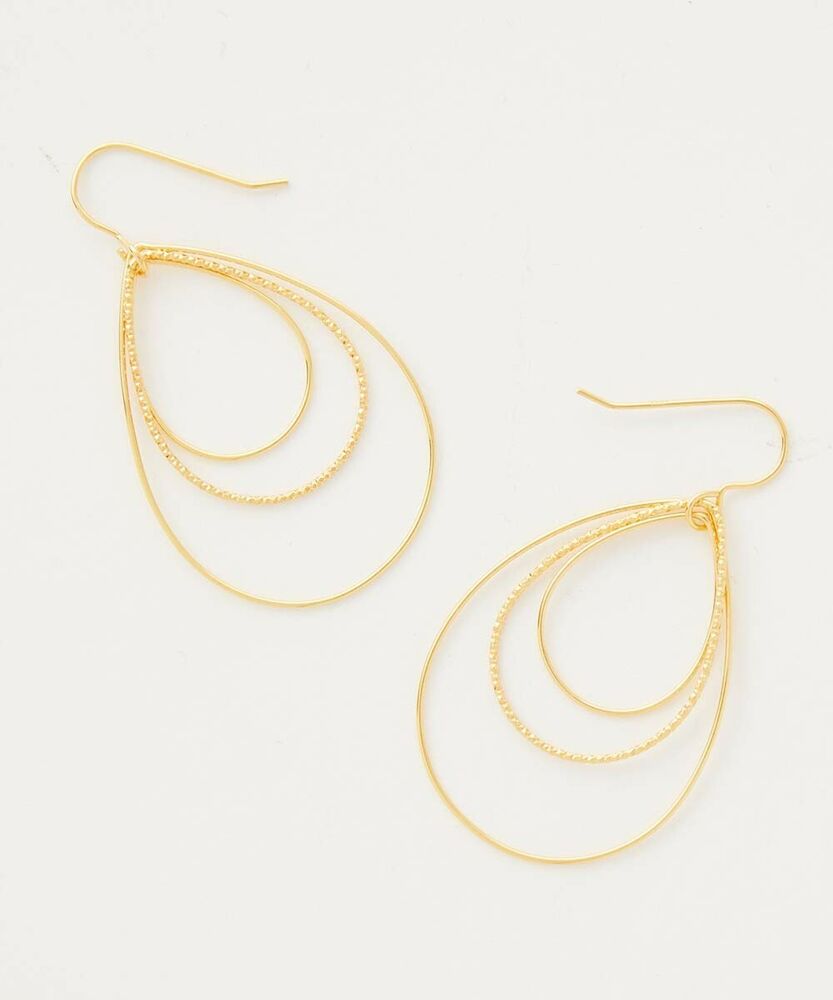 Italian .925 Sterling Silver Tear Drop Hoop Earrings