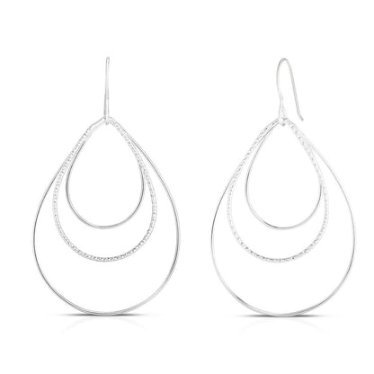 Italian 925 Sterling Silver Hoop Hook Earrings