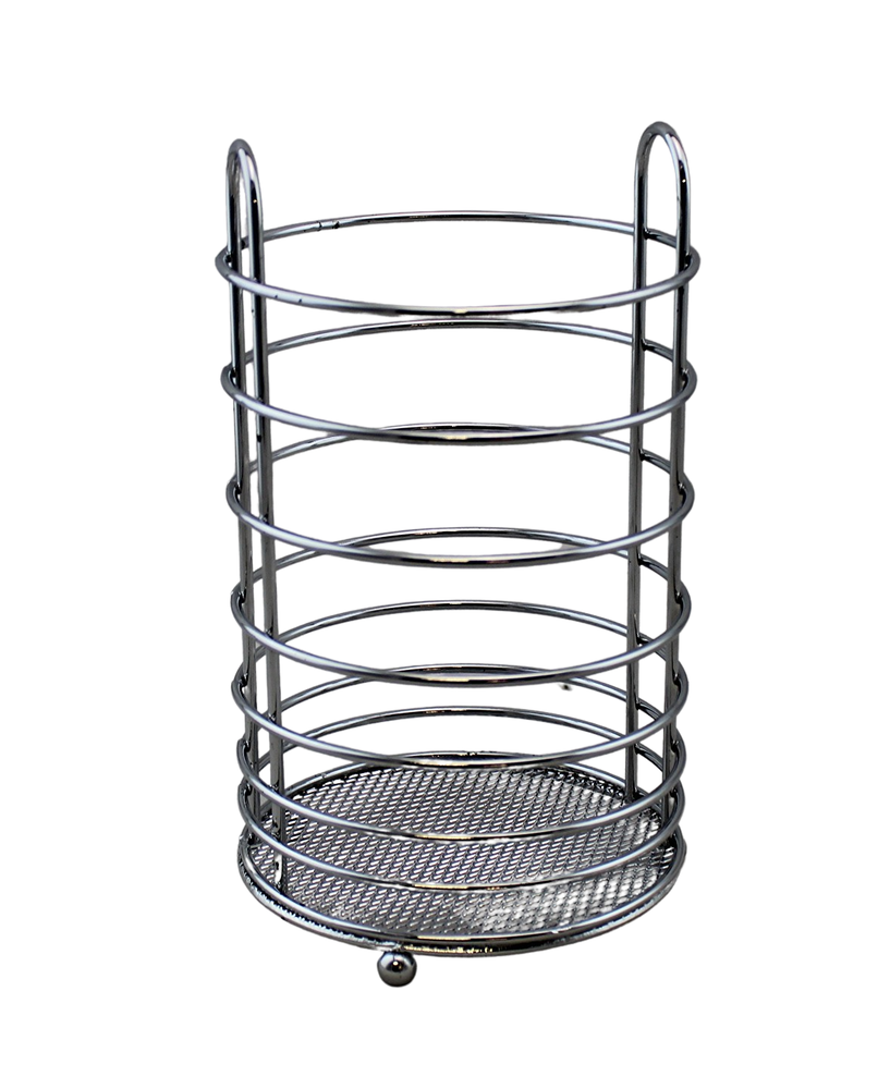 Kitchen Utensil Holder - Silver Chrome Finish (6162)