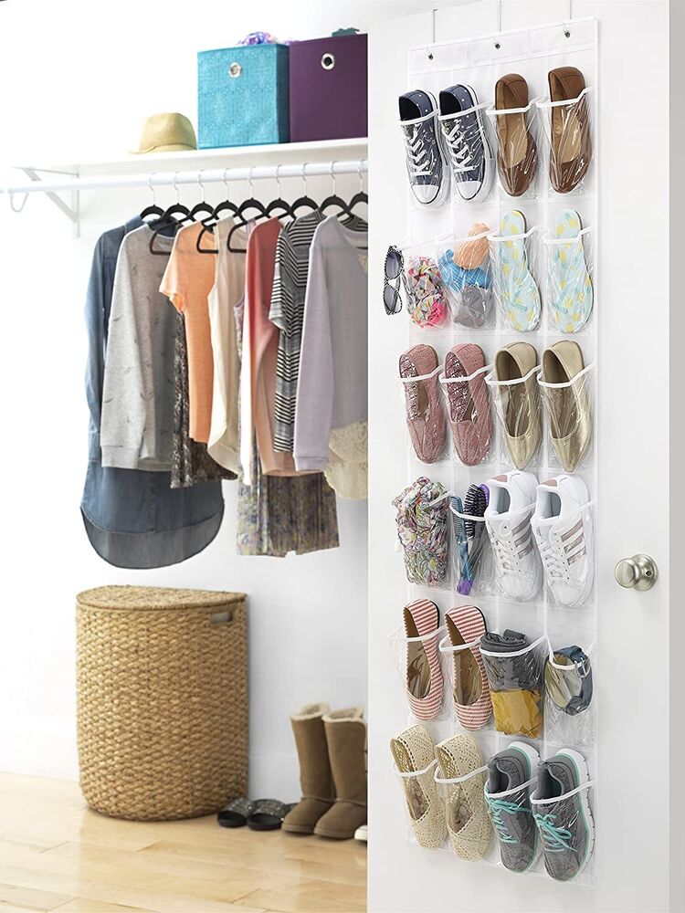 Large Clear Over The Door Shoe Rack