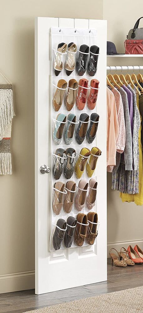 Large Clear Over The Door Shoe Rack