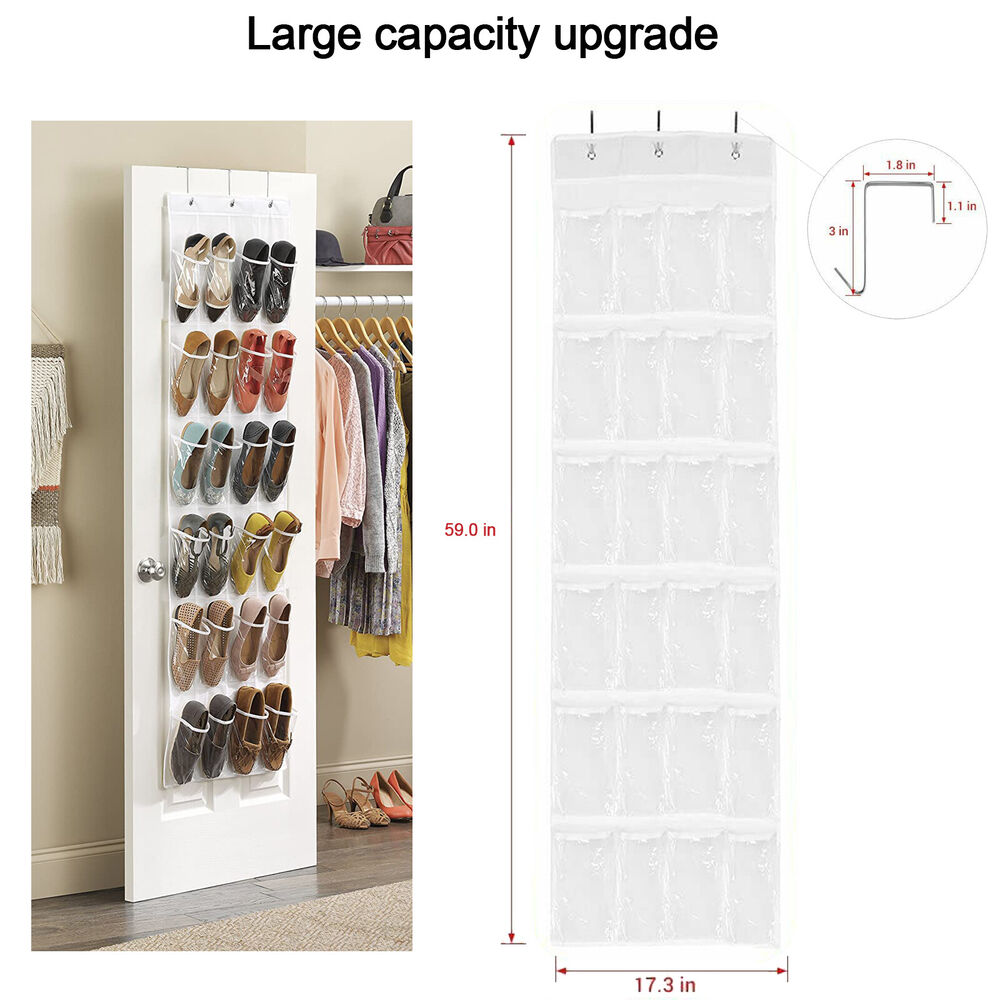 Large Clear Over The Door Shoe Rack