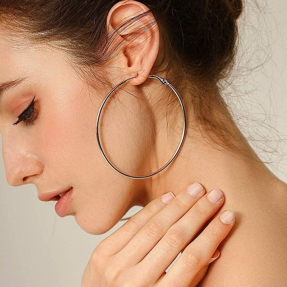 3 Pair Stainless Steel Hoop Earrings