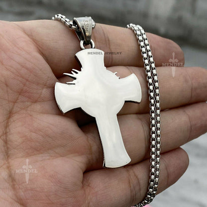 Stainless Steel Jesus Cross Pendant Necklace