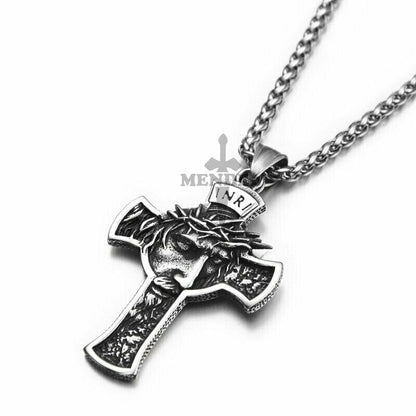 Stainless Steel Jesus Cross Pendant Necklace