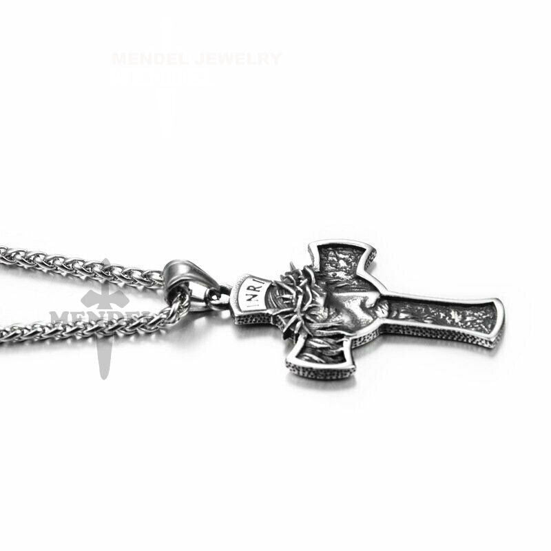 Stainless Steel Jesus Cross Pendant Necklace