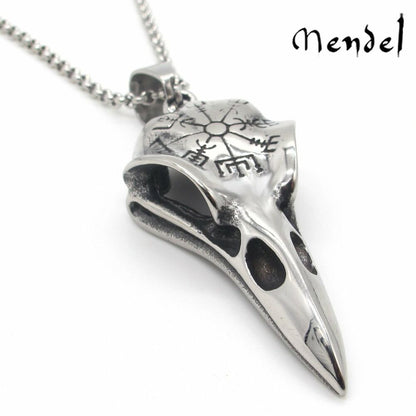 Crow Skull Pendant Necklace