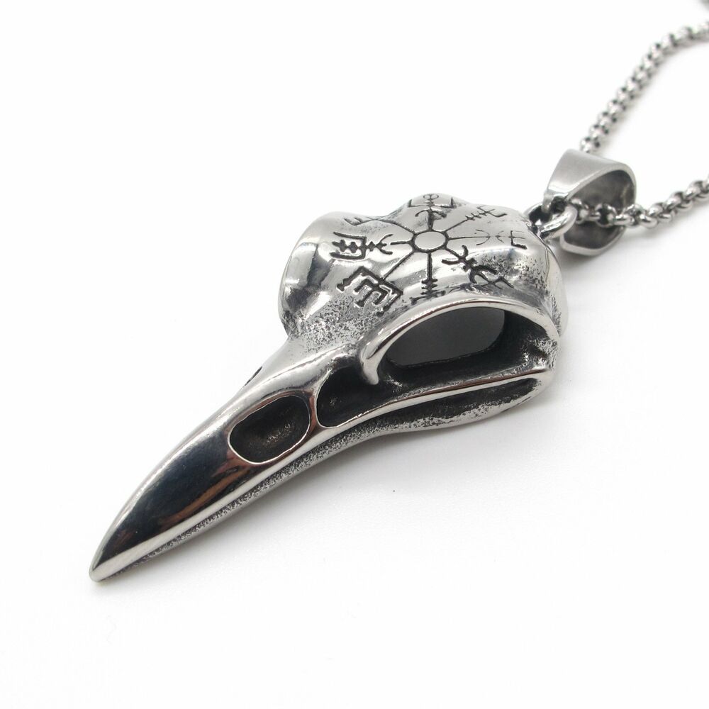 Crow Skull Pendant Necklace