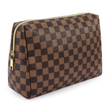 Makeup Bag Checkered Cosmetic Bag