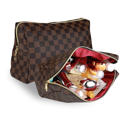 Makeup Bag Checkered Cosmetic Bag