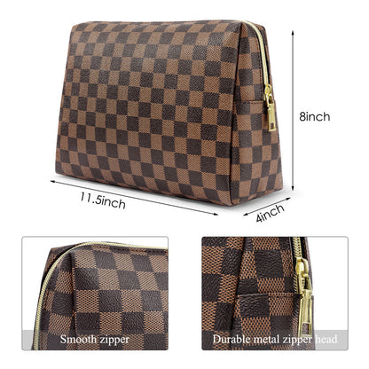 Makeup Bag Checkered Cosmetic Bag