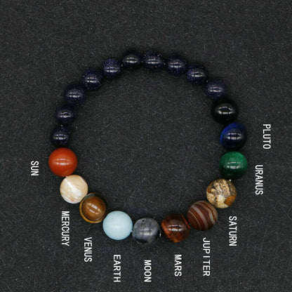 Men Women Eight Planet Bead Bracelet