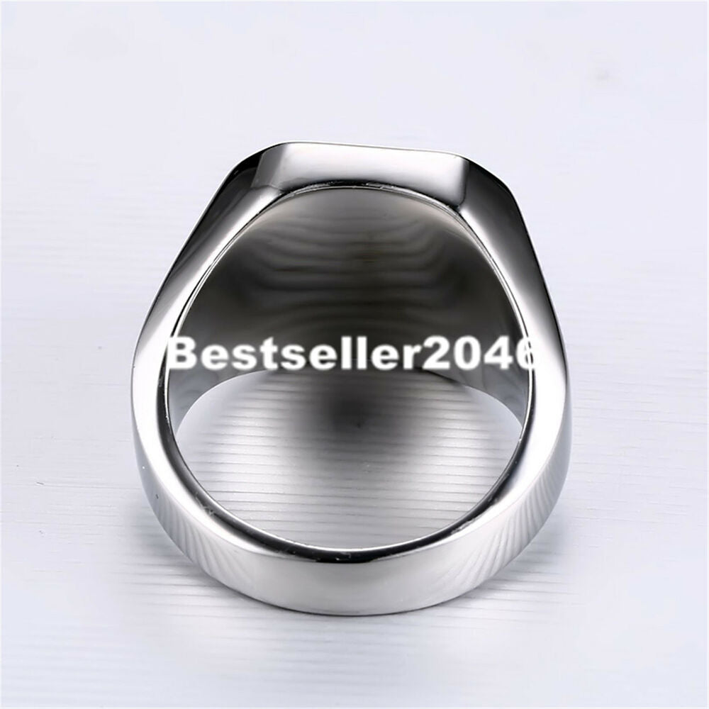 Mens Stainless Steel Black Ring